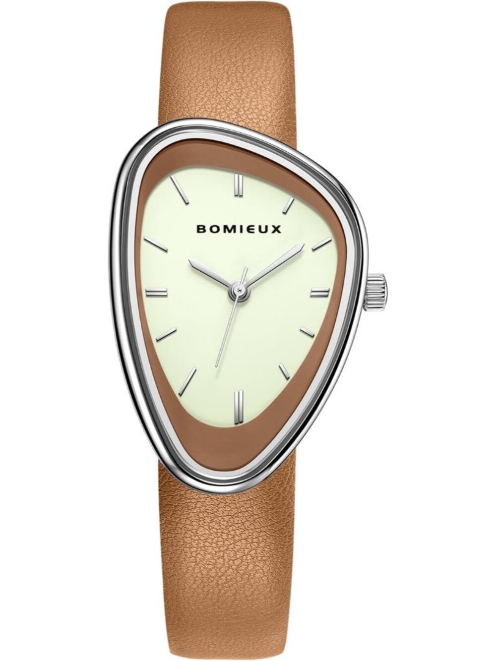 Women's Brown Yellow Stylish Vintage Leather Analog Quartz Unique Fashion Watch